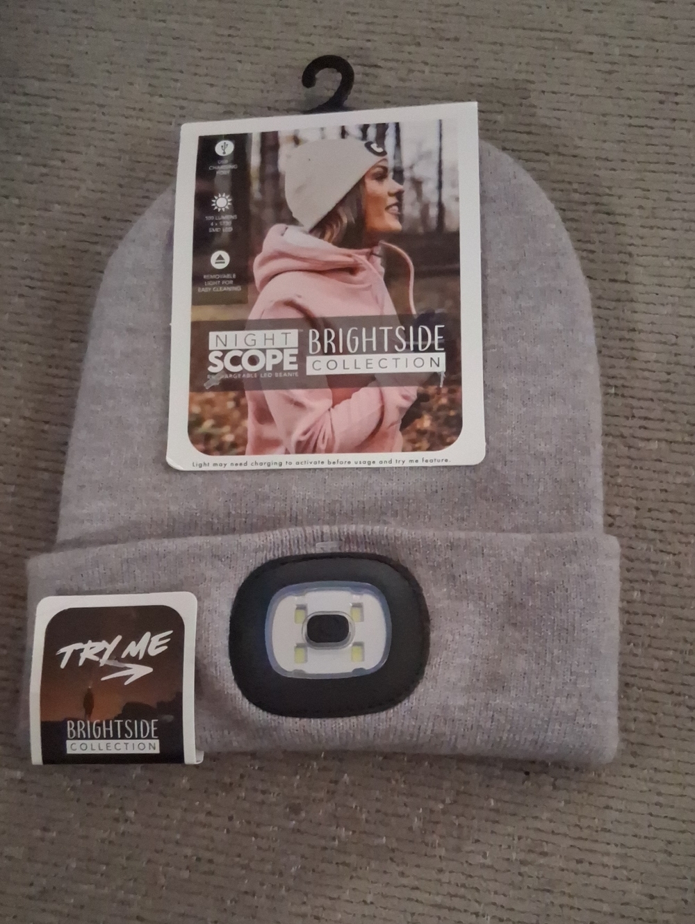 Gray LED Beanie Hat - Night Scope